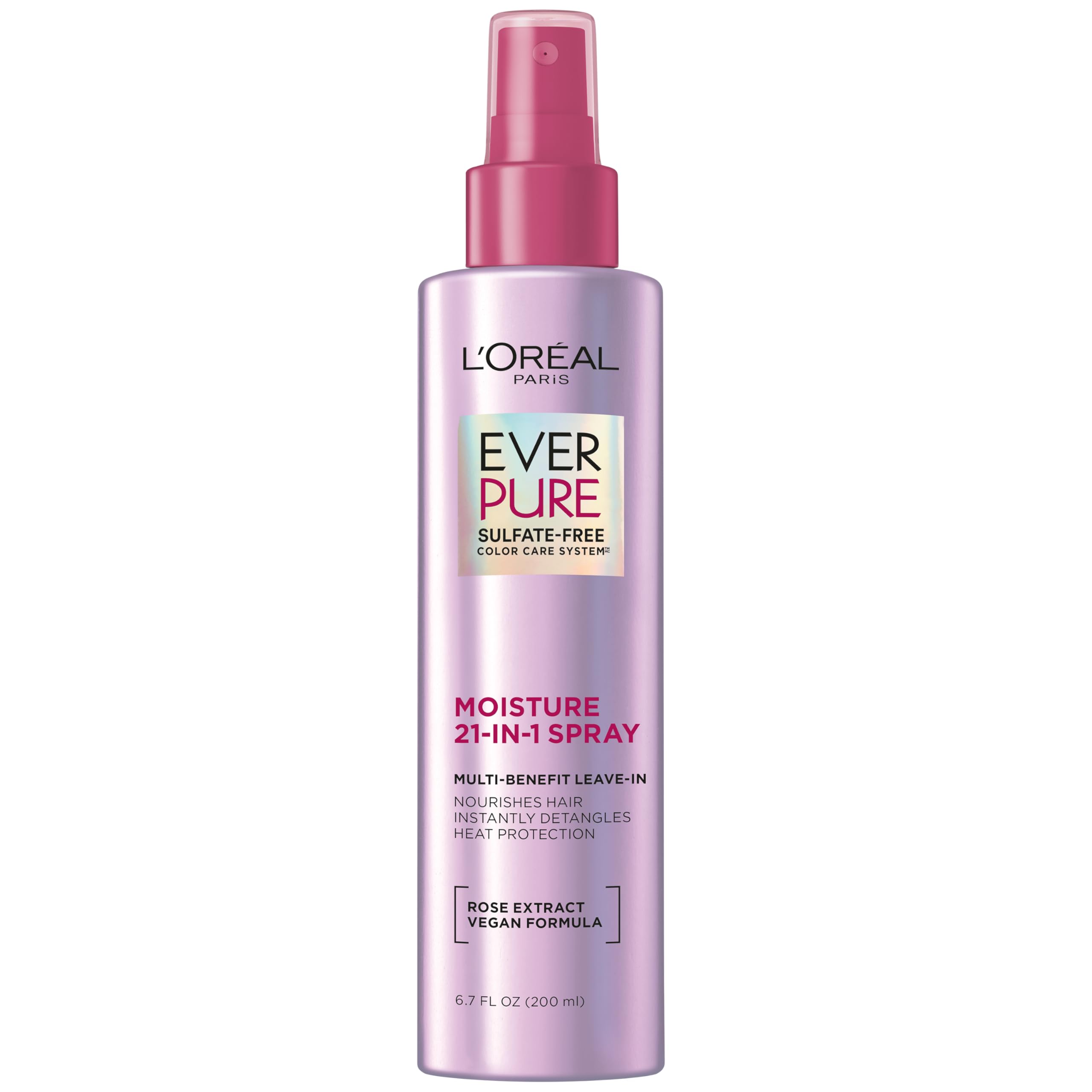 L'Oreal Paris Sulfate Free Moisture 21-in-1 Leave-In Conditioner for Dry Hair, EverPure, 6.7 fl oz