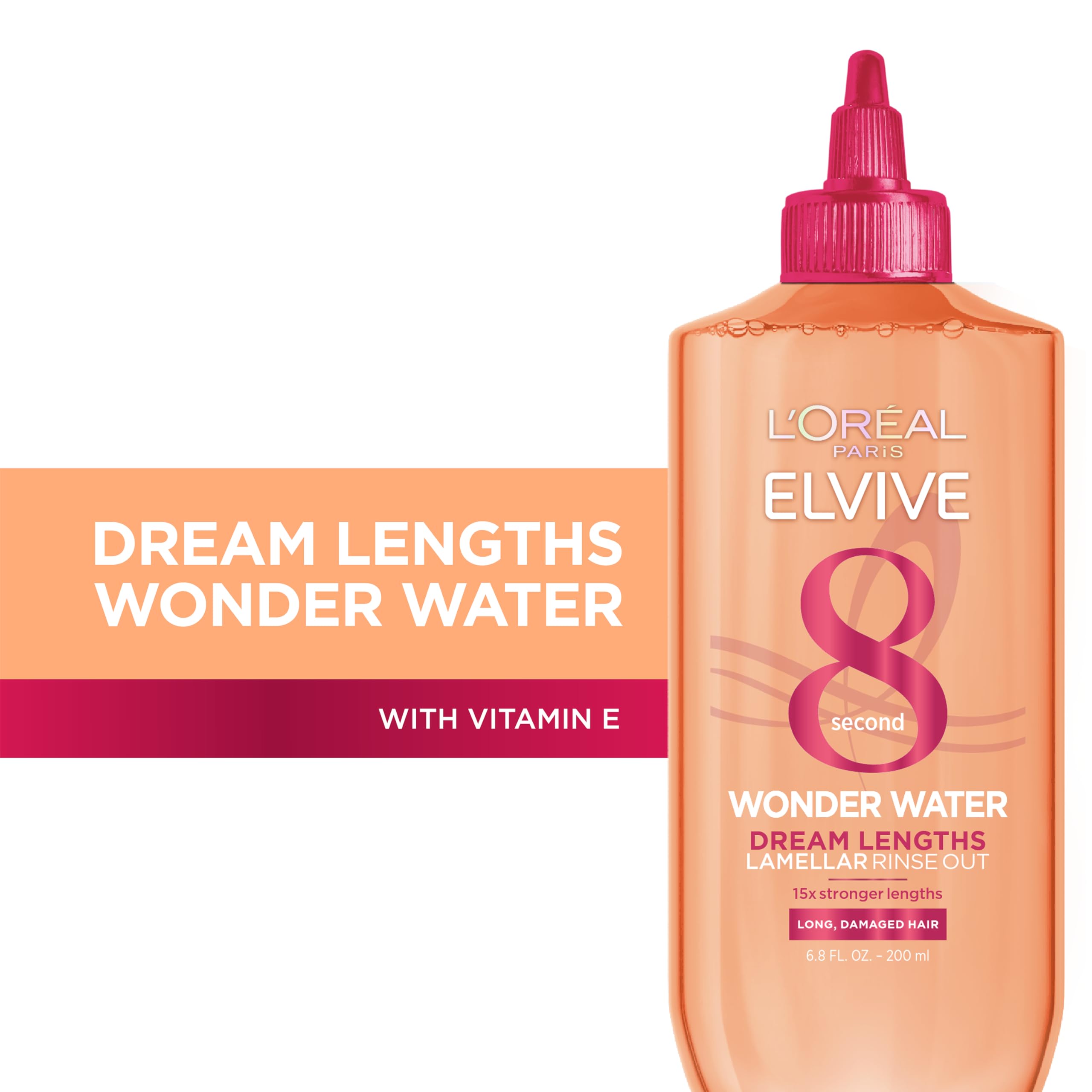 L'Oreal Paris Elvive Dream Lengths 8 Second Wonder Water Detangling Lamellar Rinse Out, 6.8 Ounce