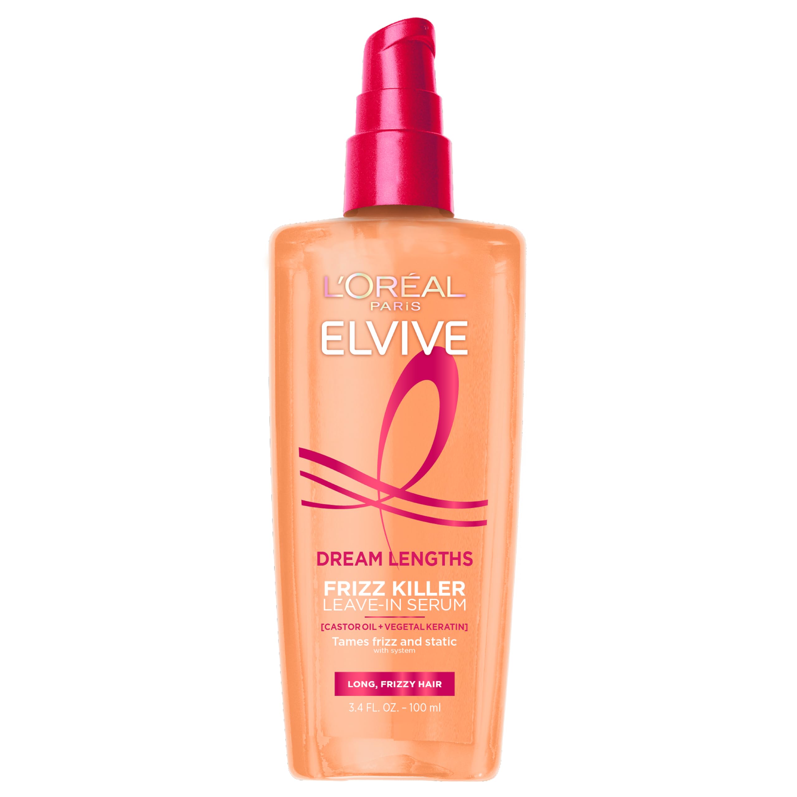 L'Oreal Paris Elvive Dream Lengths Frizz Killer Leave-In Serum, 3.4 Ounce