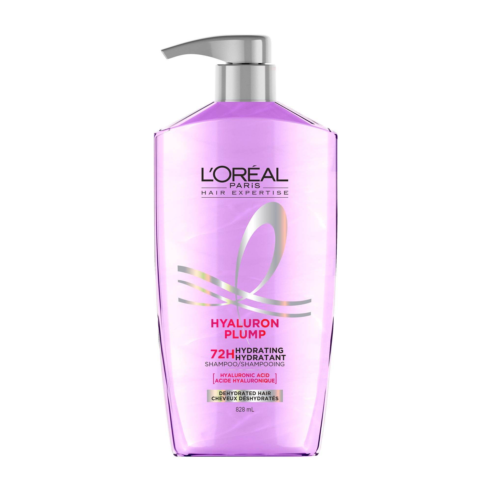 L'Oreal Paris Elvive Hyaluron Plump Hydrating Shampoo for Dehydrated, Dry Hair Infused with Hyaluronic Acid Care Complex, Paraben-Free, 26.5 Fl Oz