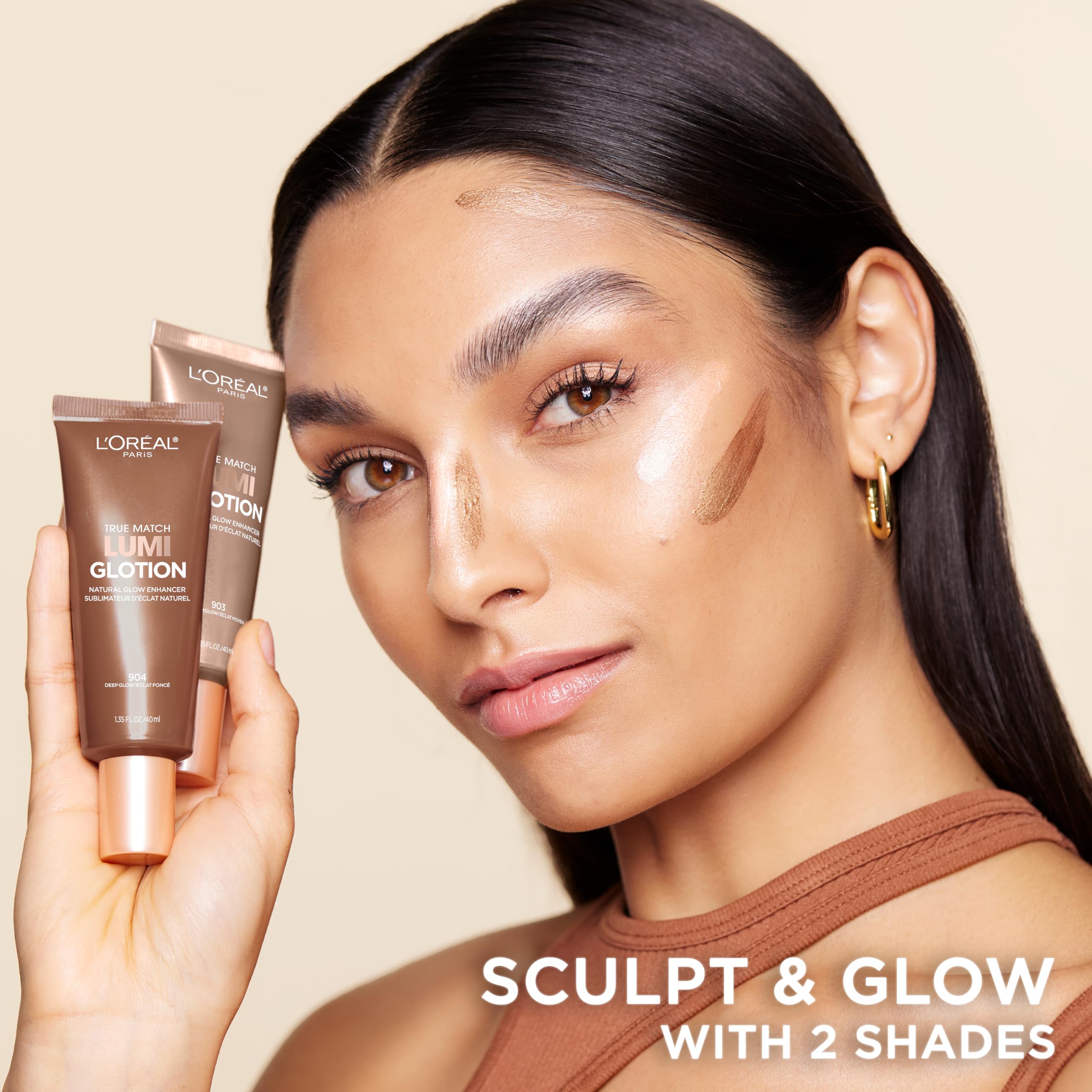 L’Oréal Paris True Match Lumi Glotion Medium and Deep Bundle, Highlighter and Bronzer For Radiant Glow, Pack of 2