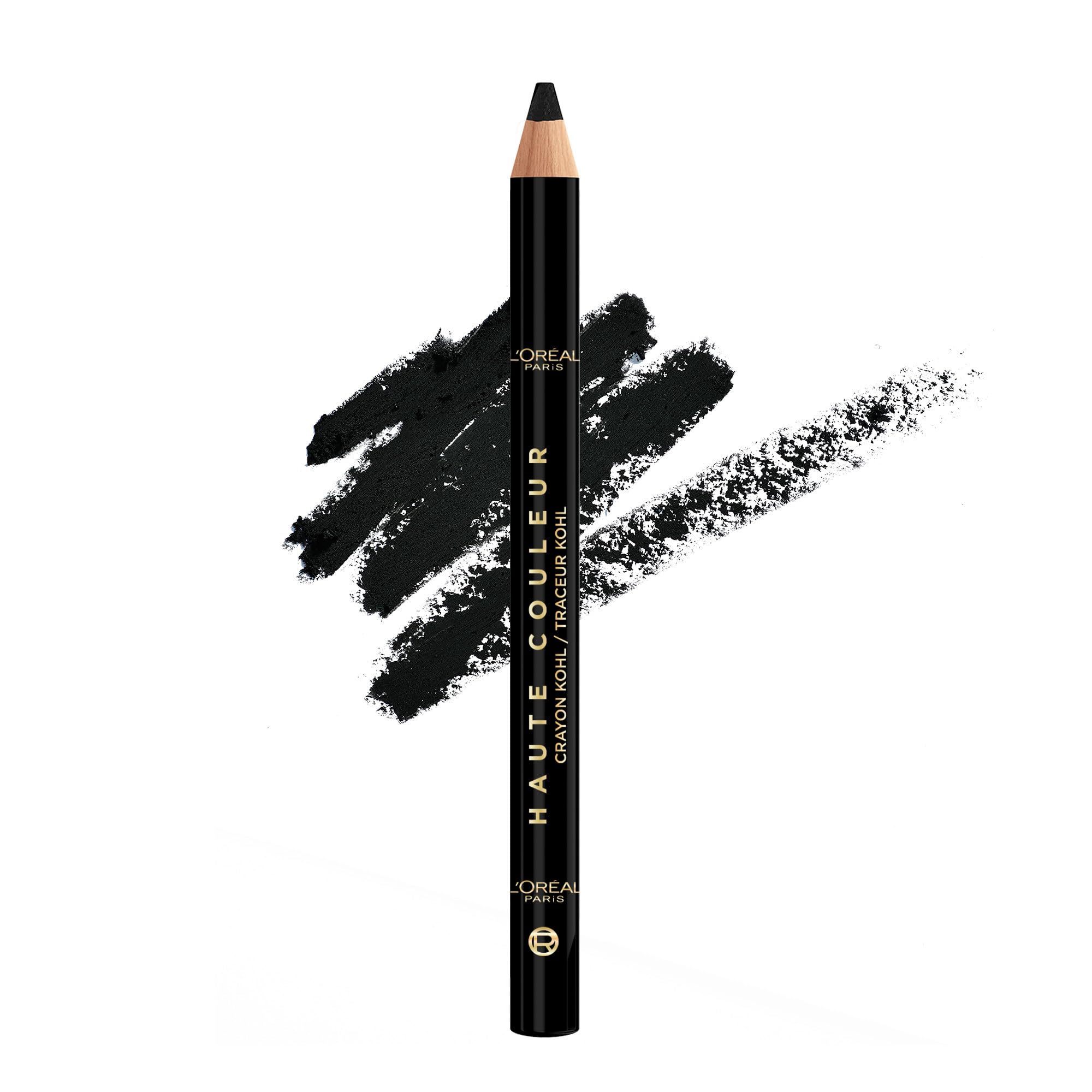 L'Oreal Paris Haute Couleur Kohl Eyeliner Pencil, Intense Eye Liner Color with Smooth Gel-Like Formula, Up To 12HR Eye Makeup Wear, 110 Black Silk